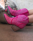 Austin Pink Rhinestone Booties - The Lace Cactus