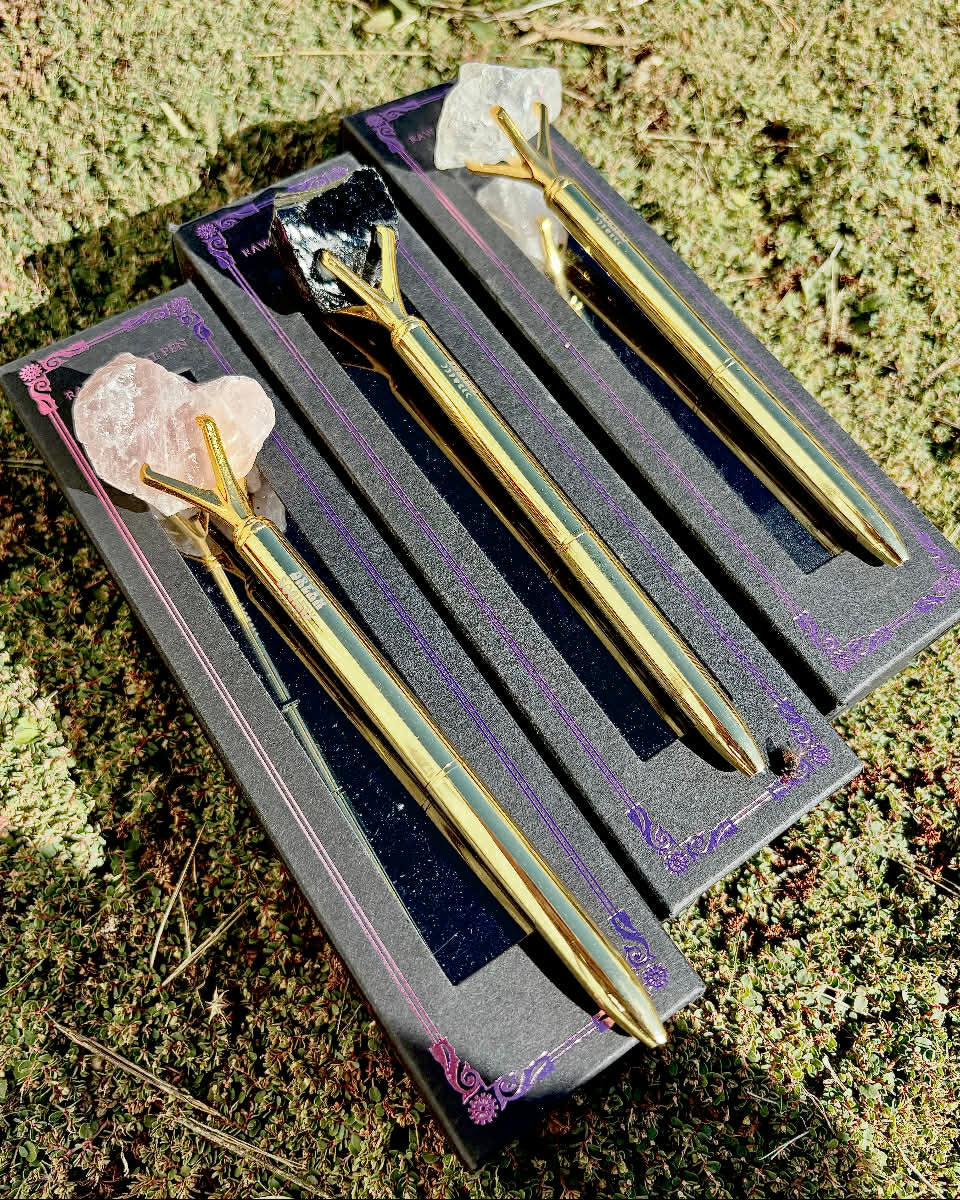 Black Obsidian crystal Pen