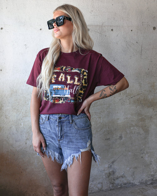 Maroon “Fall Y’all” Graphic Tee - The Lace Cactus
