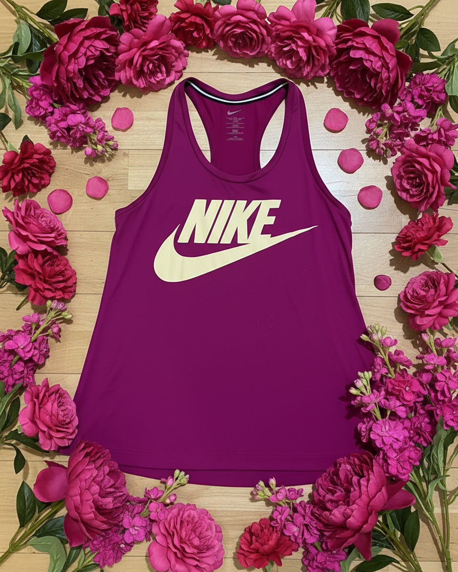 "KC" 'NIKE' Magenta Racerback Tank Top: Small