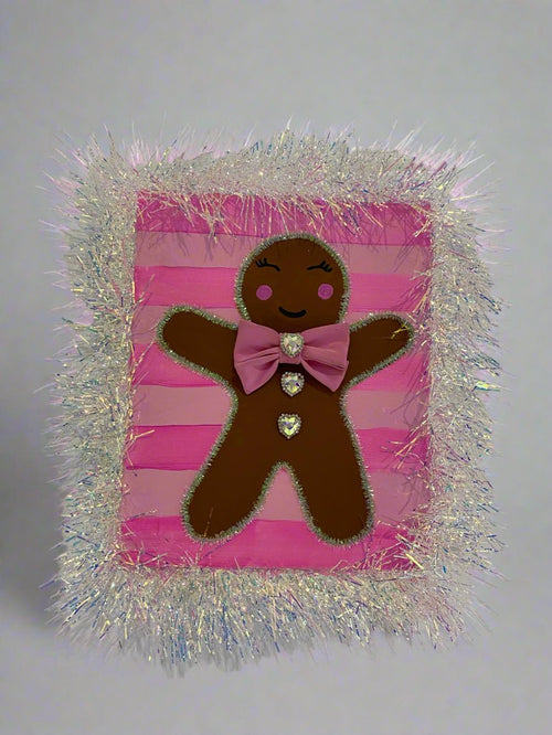 Pink Gingerbread Man Frame