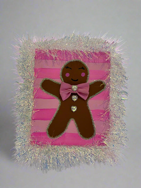 Pink Gingerbread Man Frame