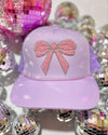 Lavender & Pearls Rhinestone Bow Patch  Trucker Hat