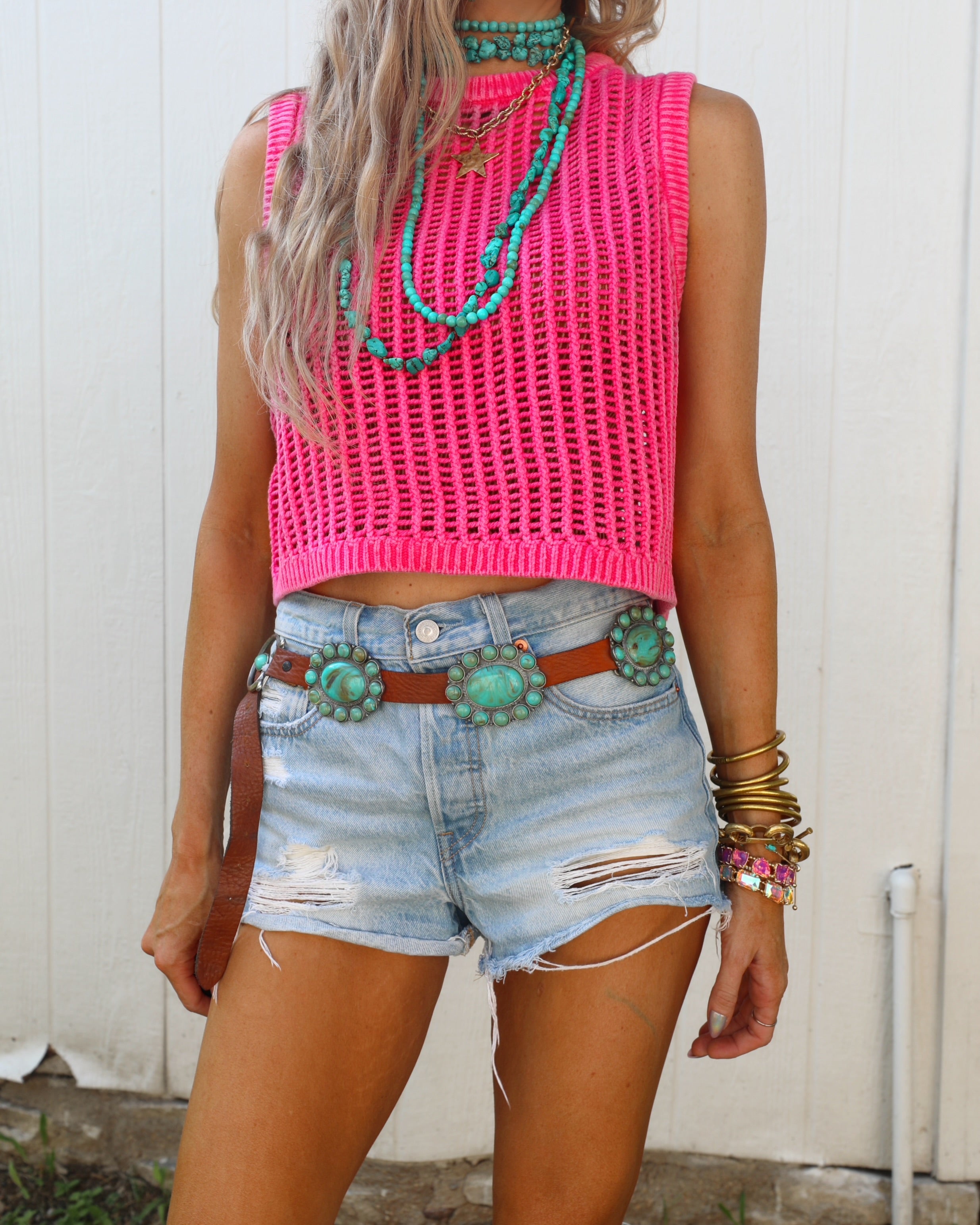 Fuchsia Crochet Tank