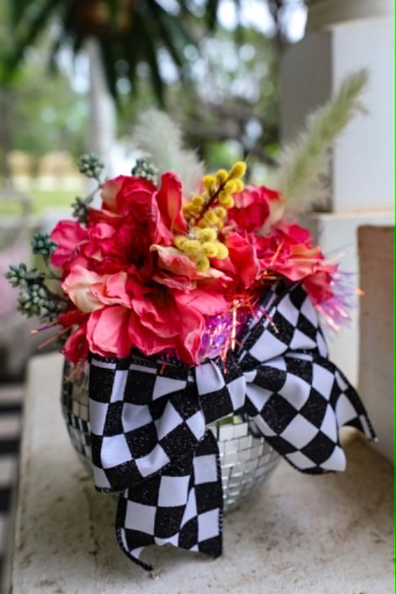 Custom Pink Flowers Vase