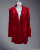 Red Shiny Velvet Blazer