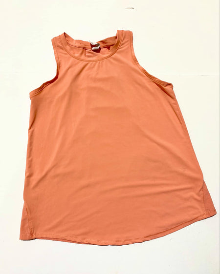 "KC" Neon Coral Peep Front Halter Top (AMOLI) Size: S