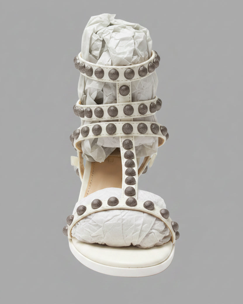 Oaklyn White Gladiator Sandals