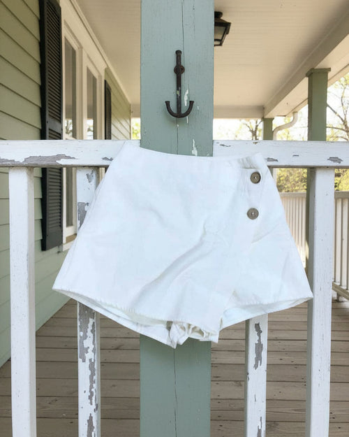 "KC" Cream Skort With Buttons