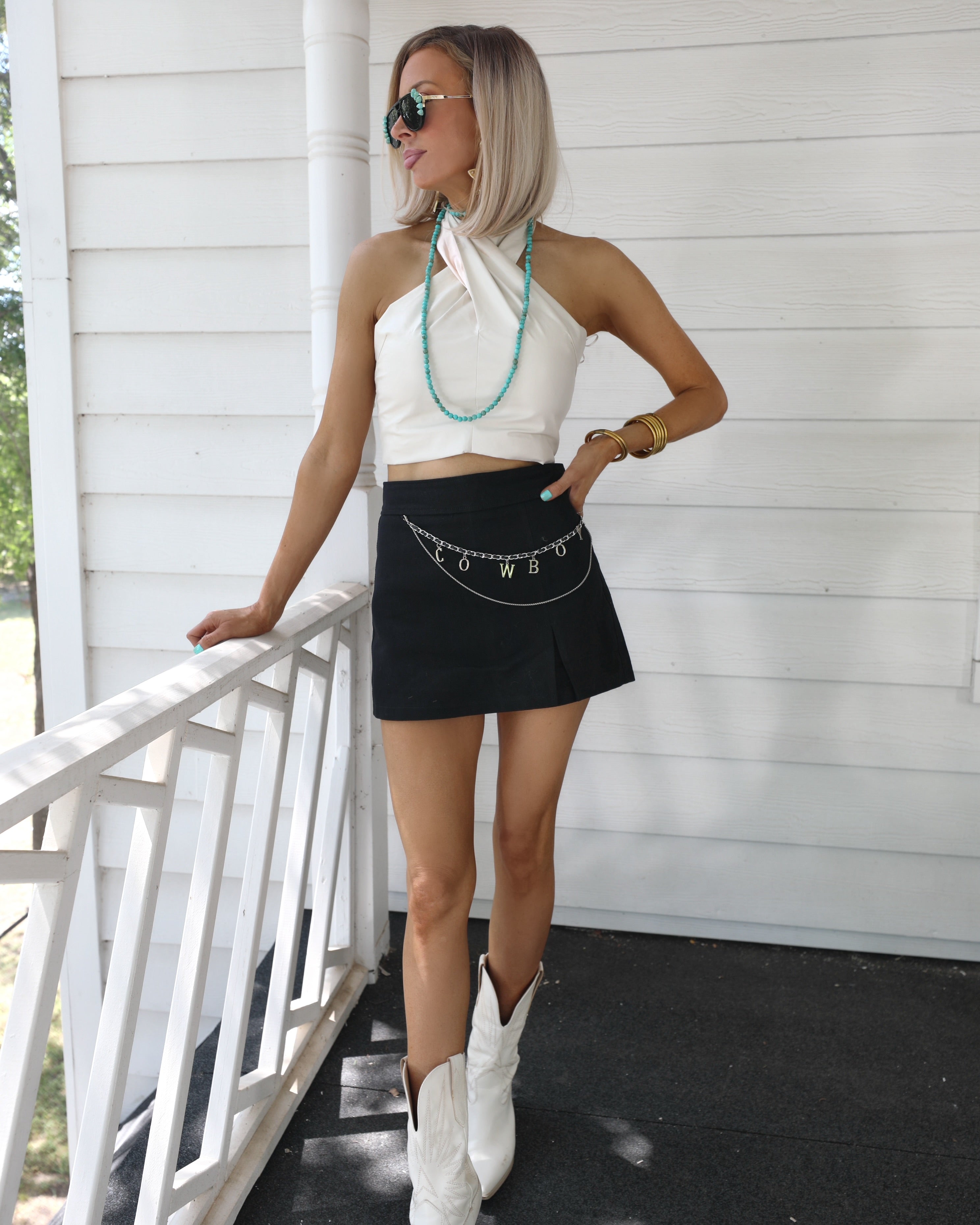 Dahlia Black Denim Skort