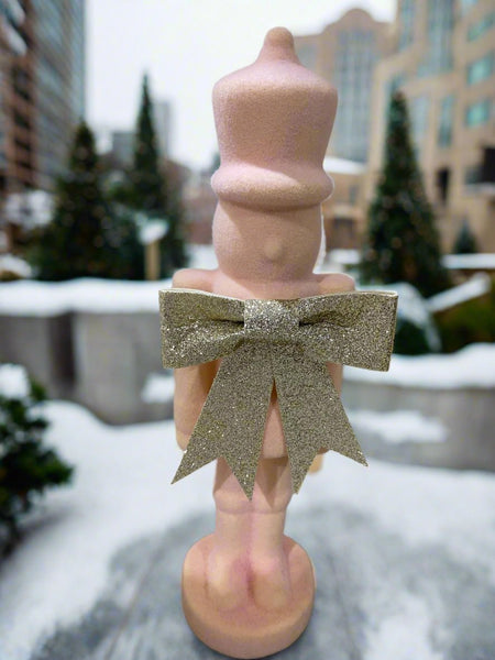 Pink Nutcracker w/Silver Bow