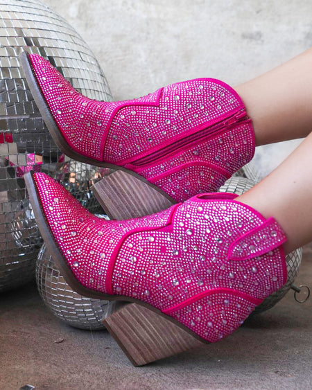 The Emory Metallic Hot Pink Stiletto Booties