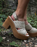 Brenda Ivory Platform Sandal - The Lace Cactus