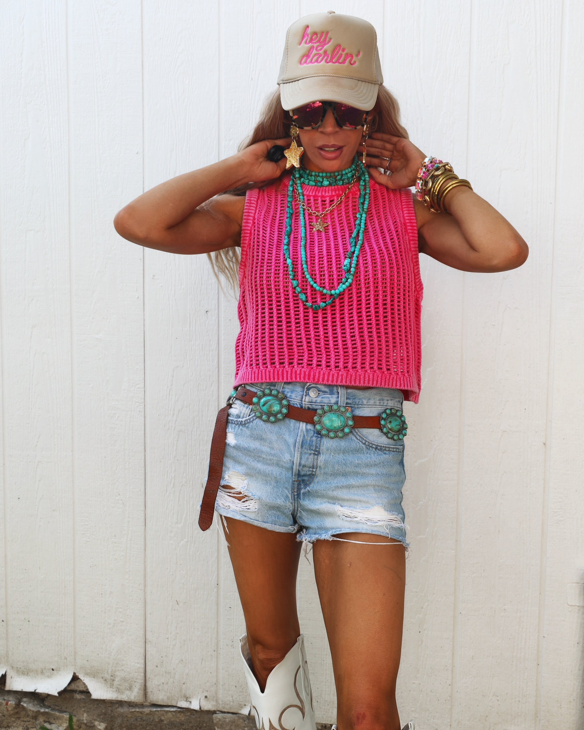 Fuchsia Crochet Tank