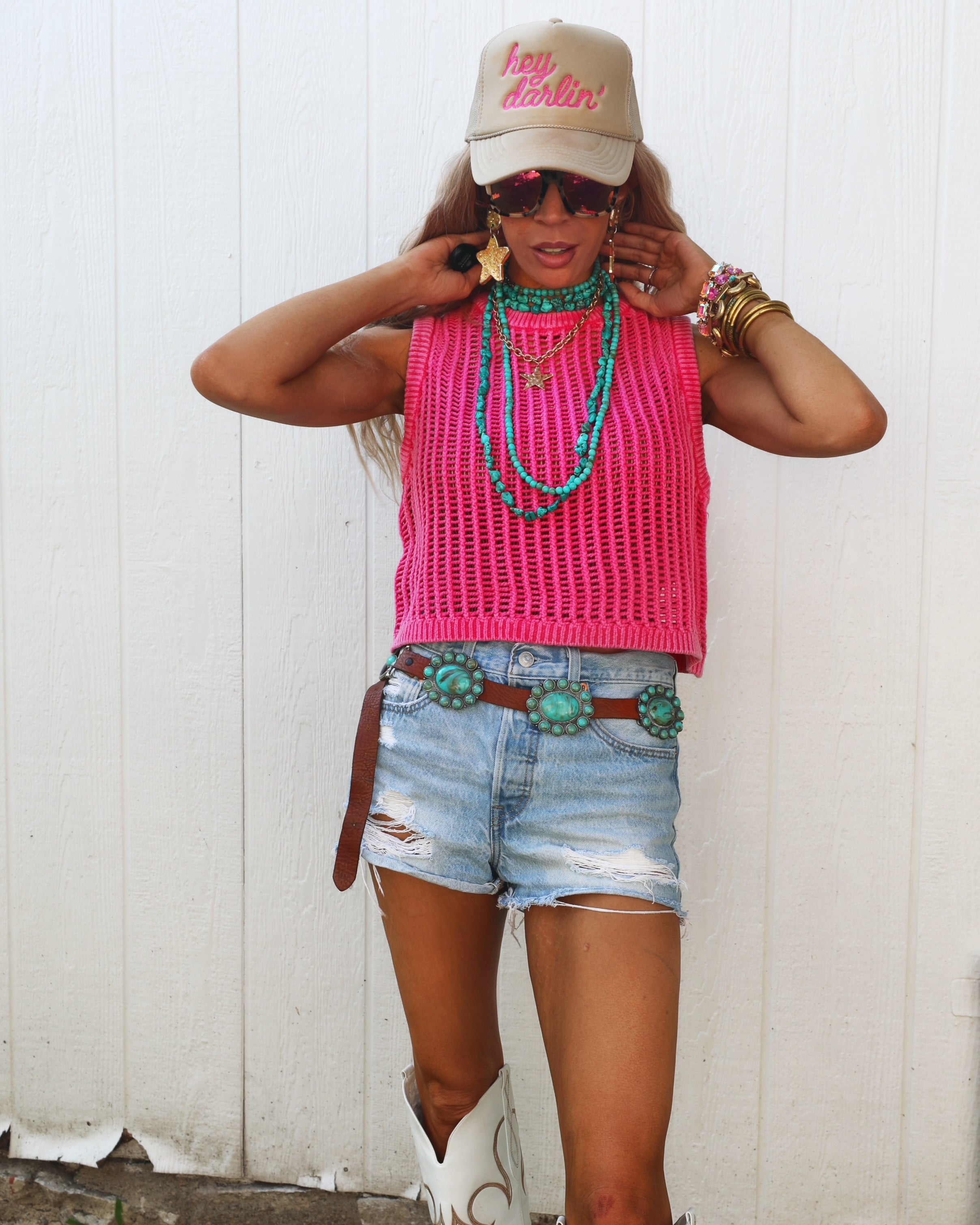 Fuchsia Crochet Tank