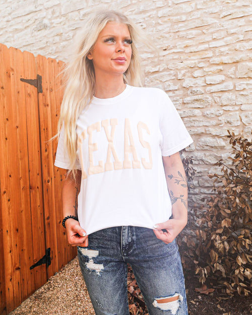 White “Texas” Graphic Tee - The Lace Cactus