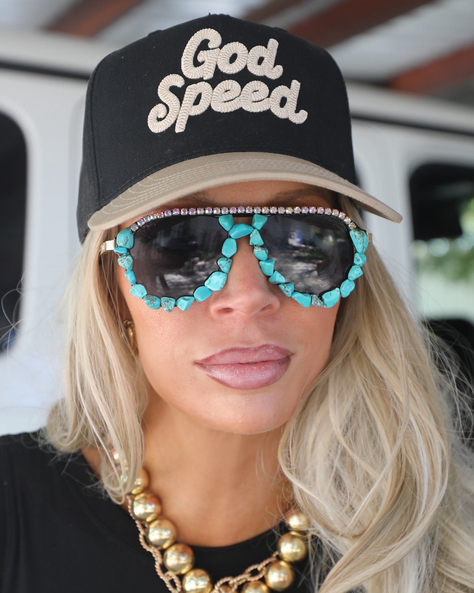 PREORDER Turquoise & Rhinestones Shades {2 weeks}