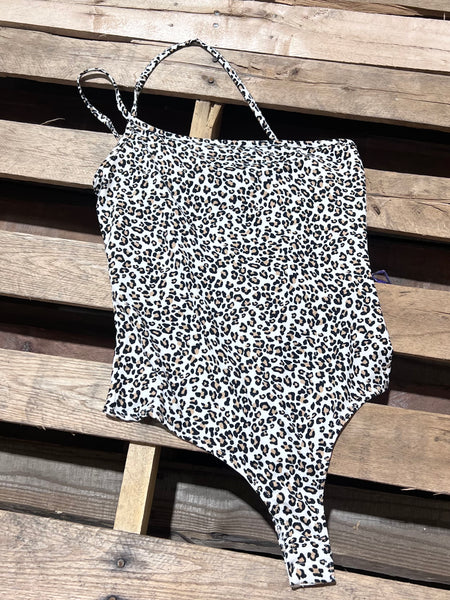 "KC" Warm Taupe Leopard Shirred Crop Top Size: S