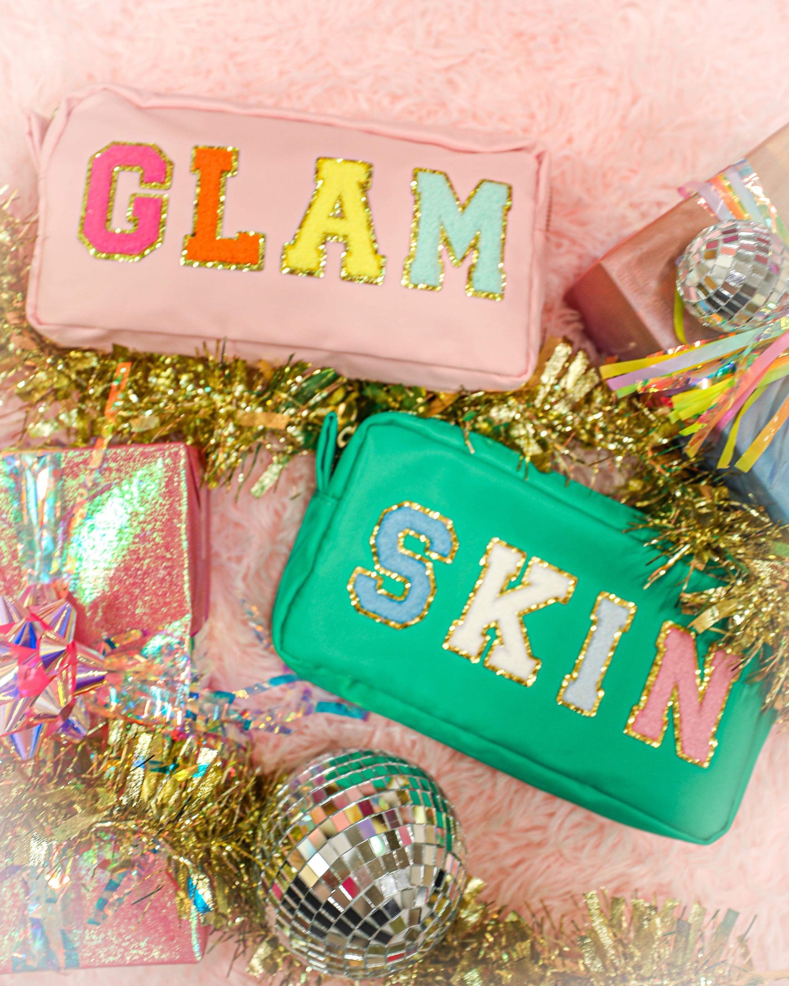 #17 Mint "Skin" Patch Cosmetic Bag - The Lace Cactus