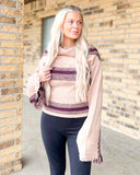Plum & Taupe Turtle Neck Sweater - The Lace Cactus