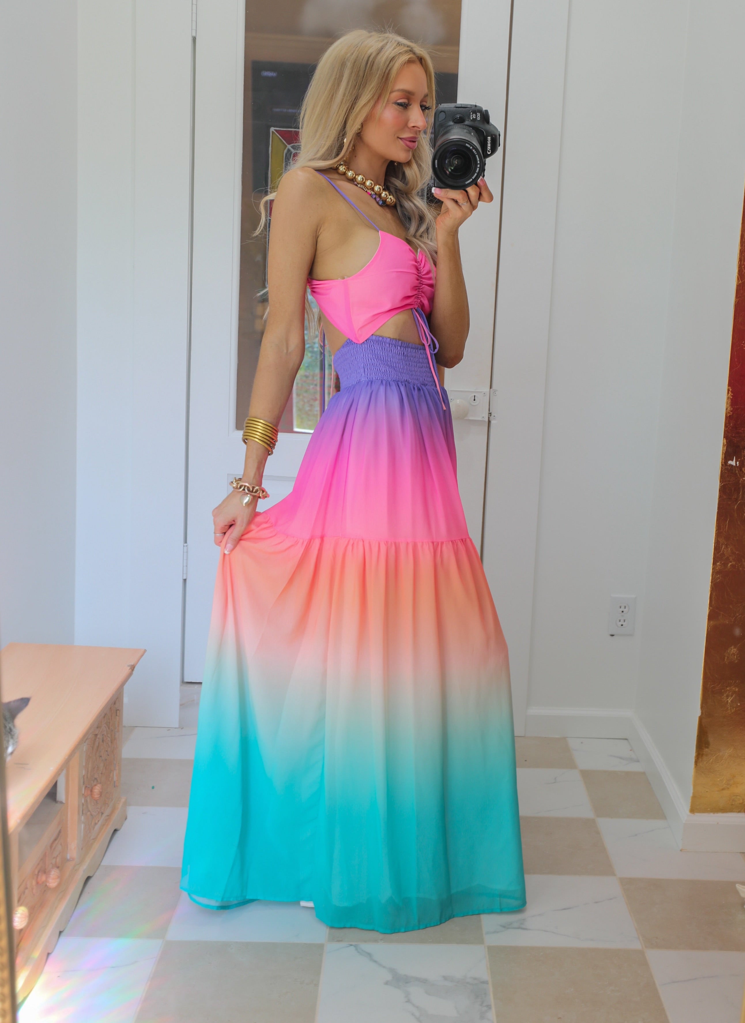 Vanessa Pink Ombre Maxi Dress