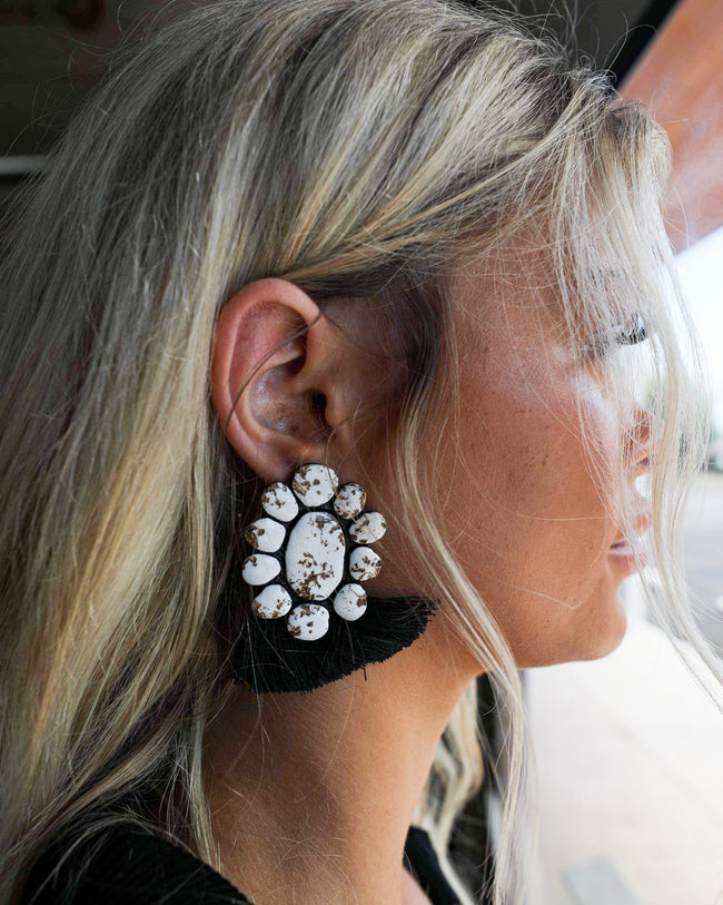 The Roan Black and White Earrings - The Lace Cactus