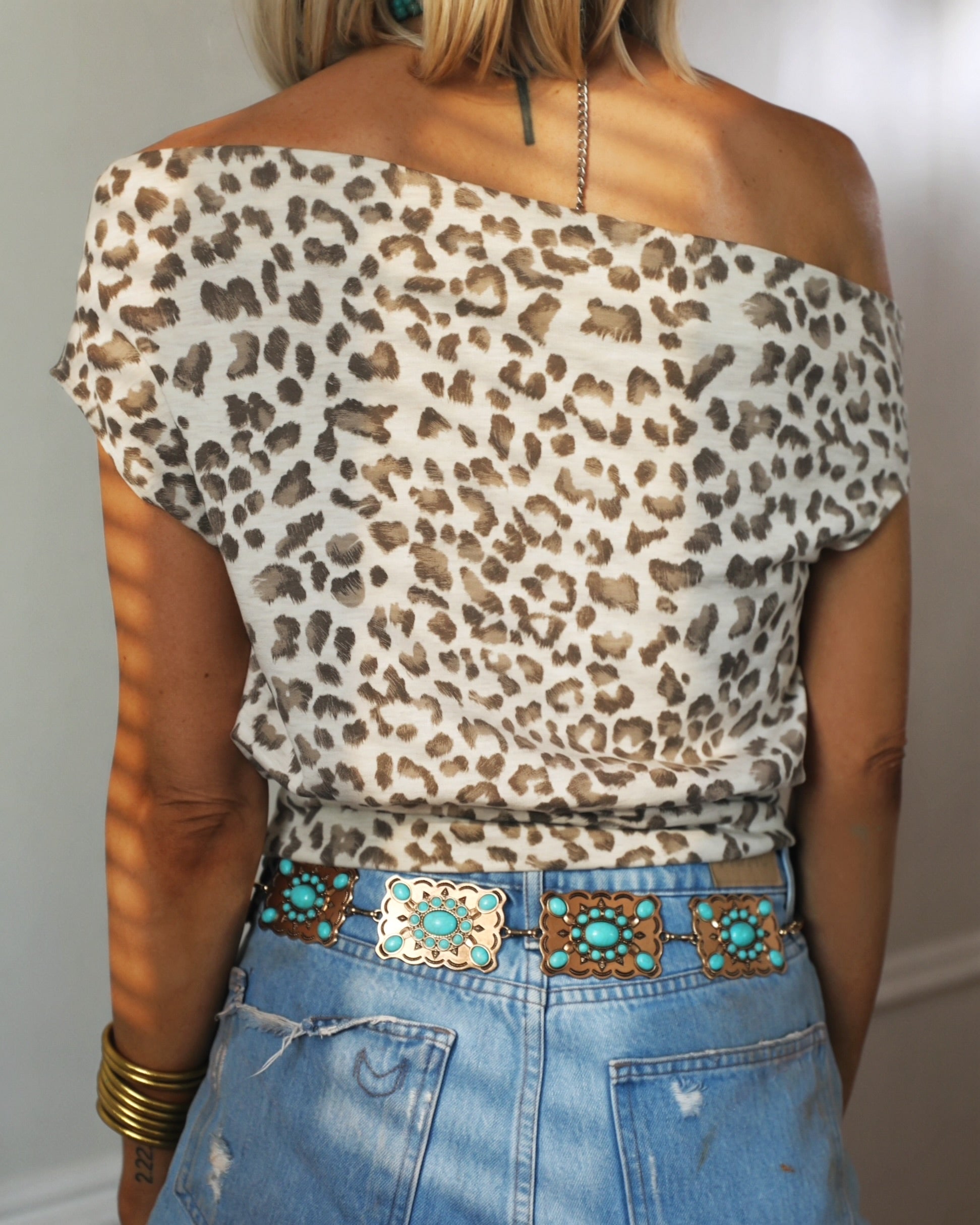 Leopard Off Shoulder Top