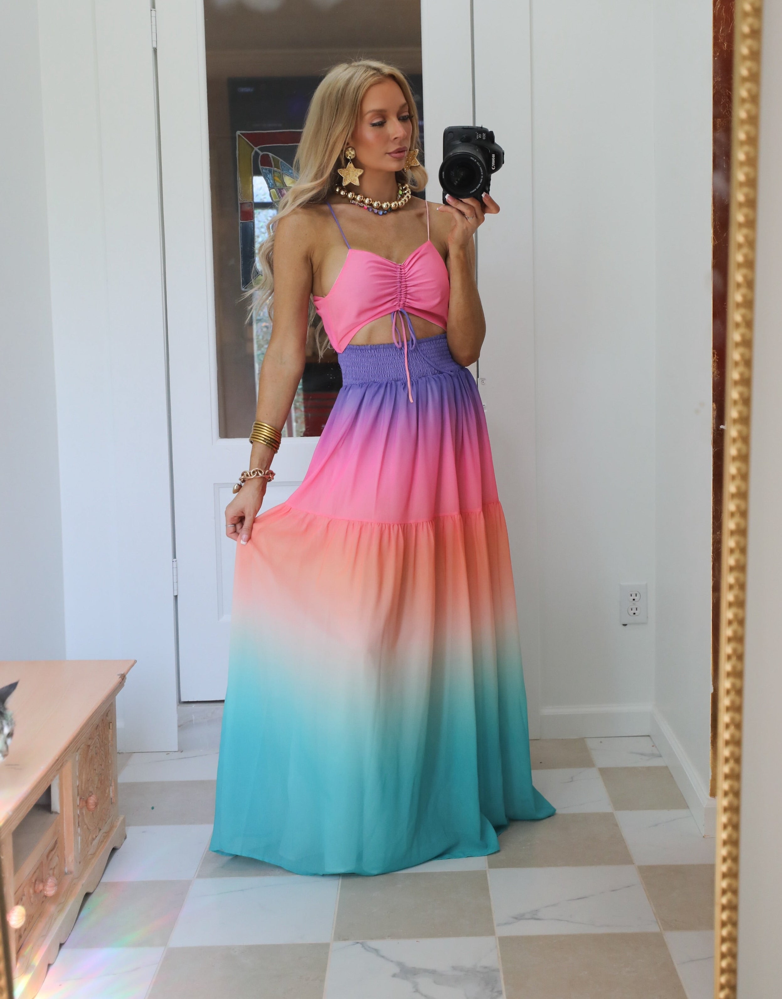 Vanessa Pink Ombre Maxi Dress