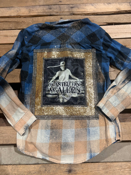 “KC” Magellan Morgan Wallen Blue Flannel: SMALL