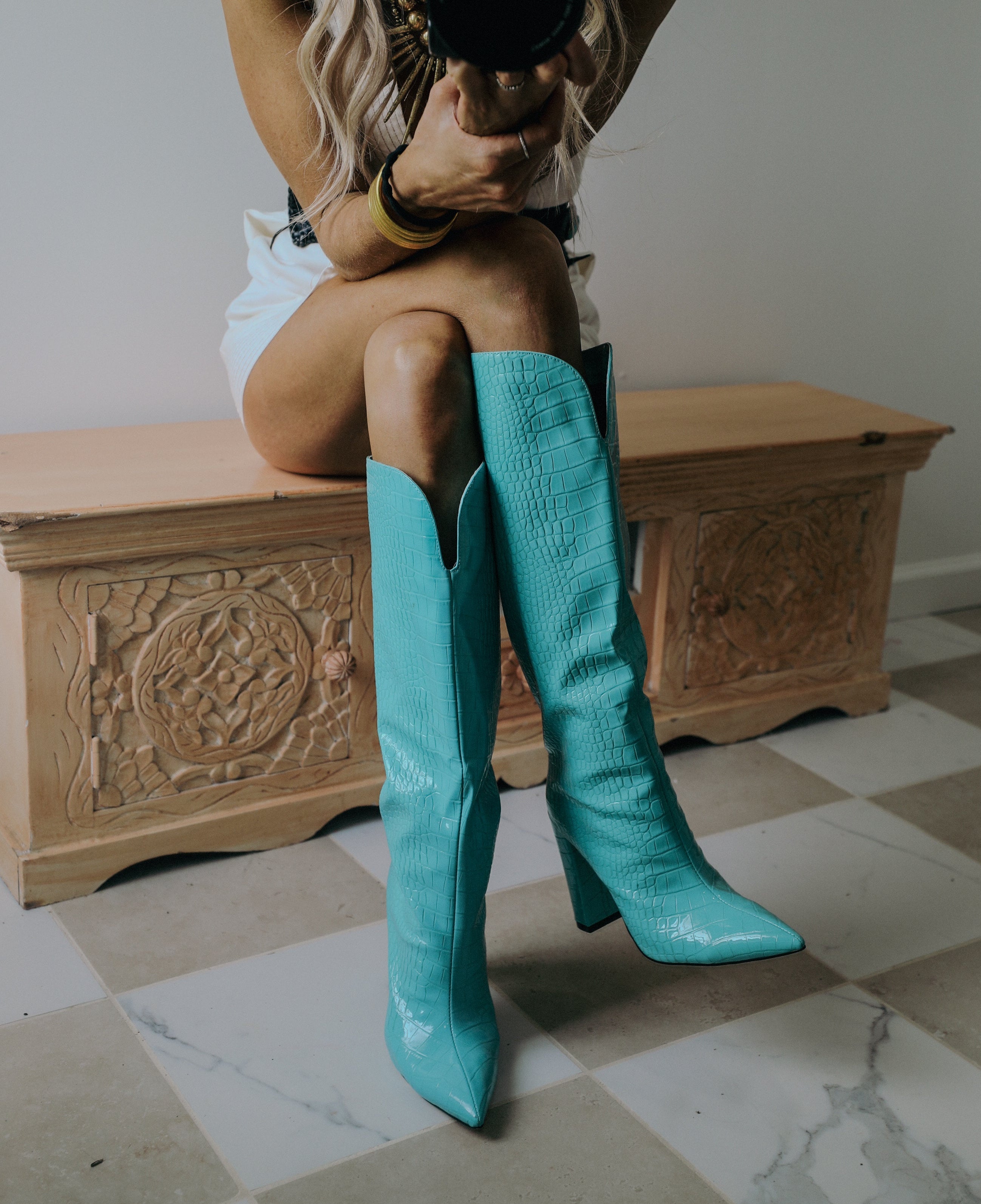 Lily Blue Croc Boots