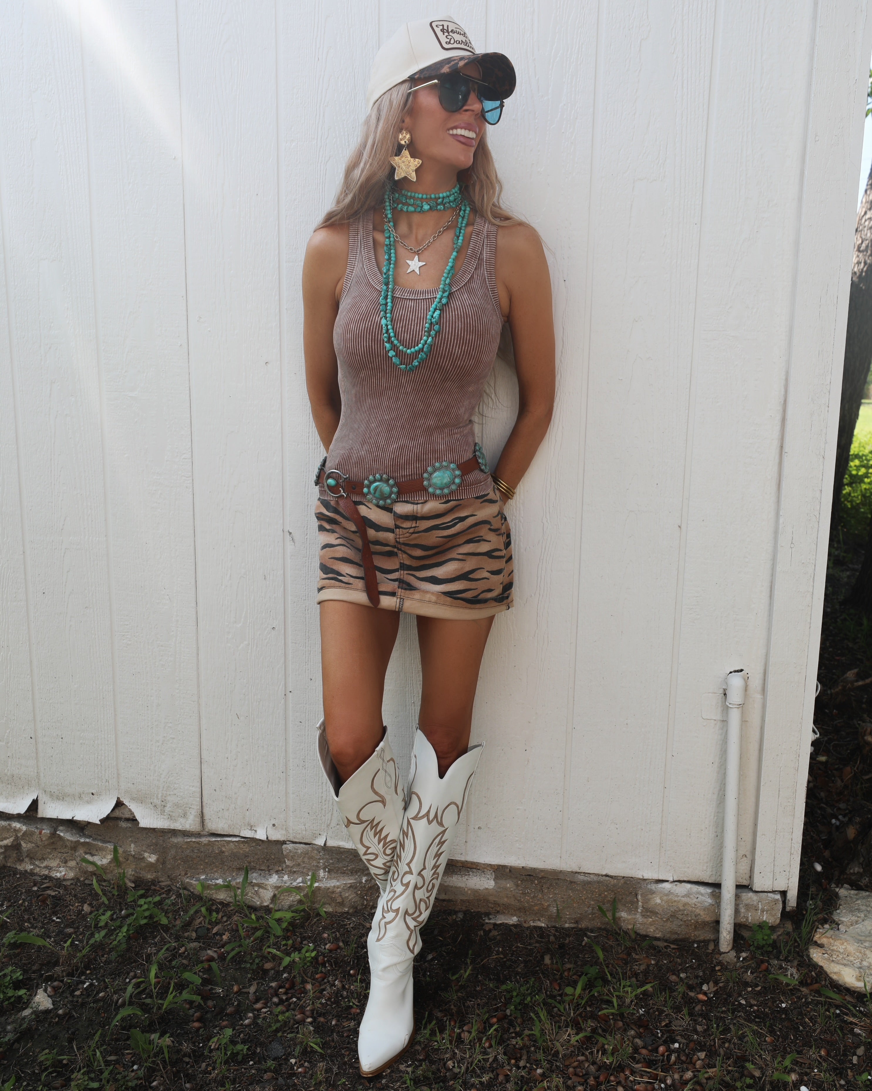 Dark Camel Ribbed Tank