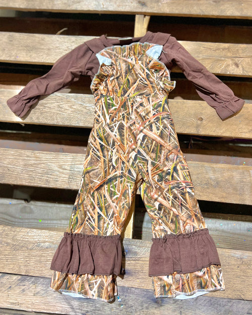 Brown & Camo Jumpsuit Kids Set