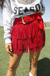 Remi Red Rhinestone Fringe Shorts - The Lace Cactus