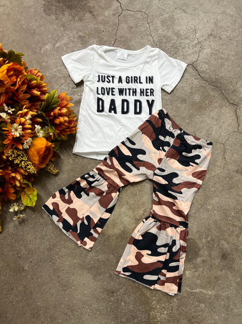“Girl In Love With Her Daddy” Camo Set KIDS - The Lace Cactus