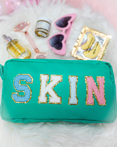 #17 Mint "Skin" Patch Cosmetic Bag - The Lace Cactus