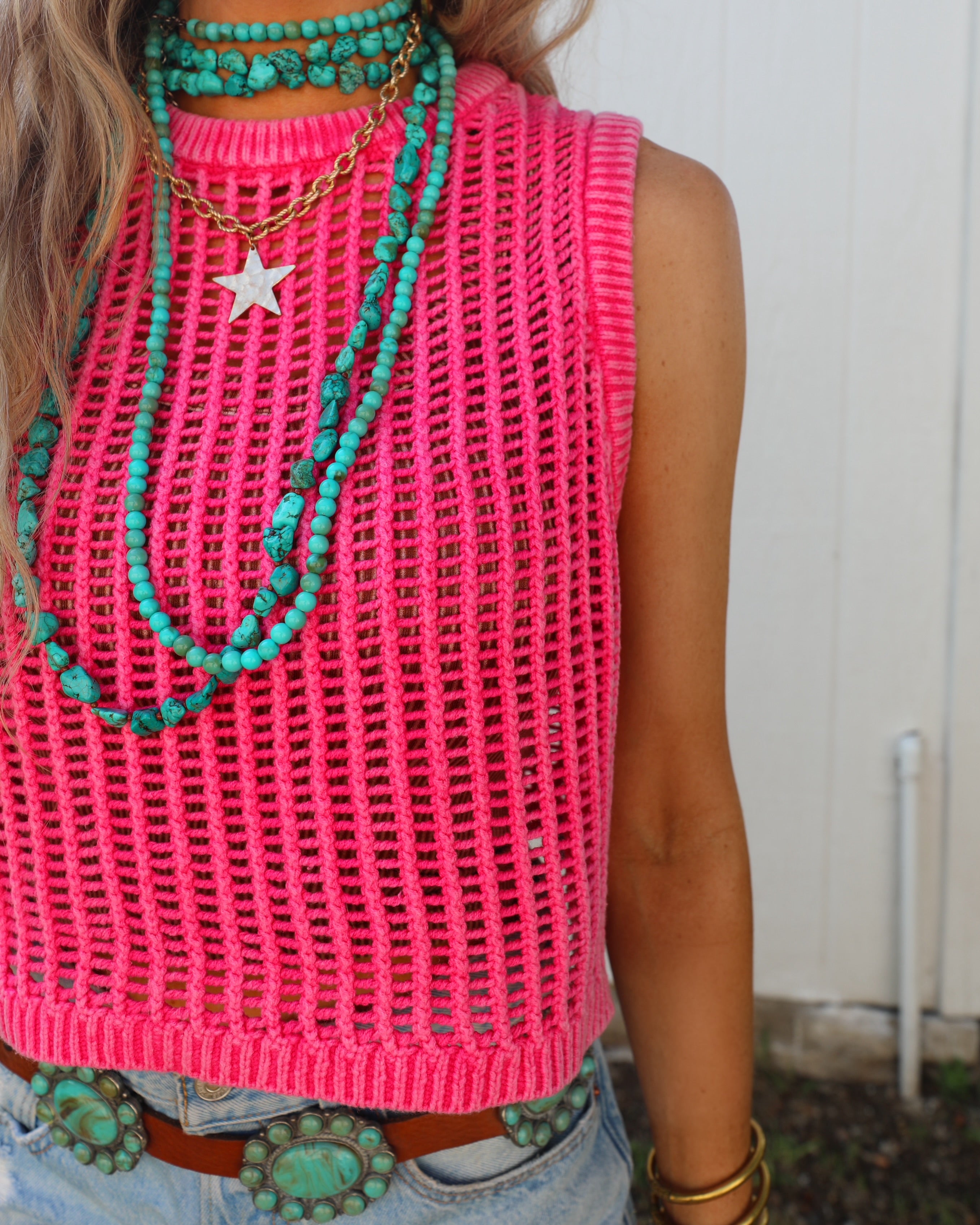 Fuchsia Crochet Tank