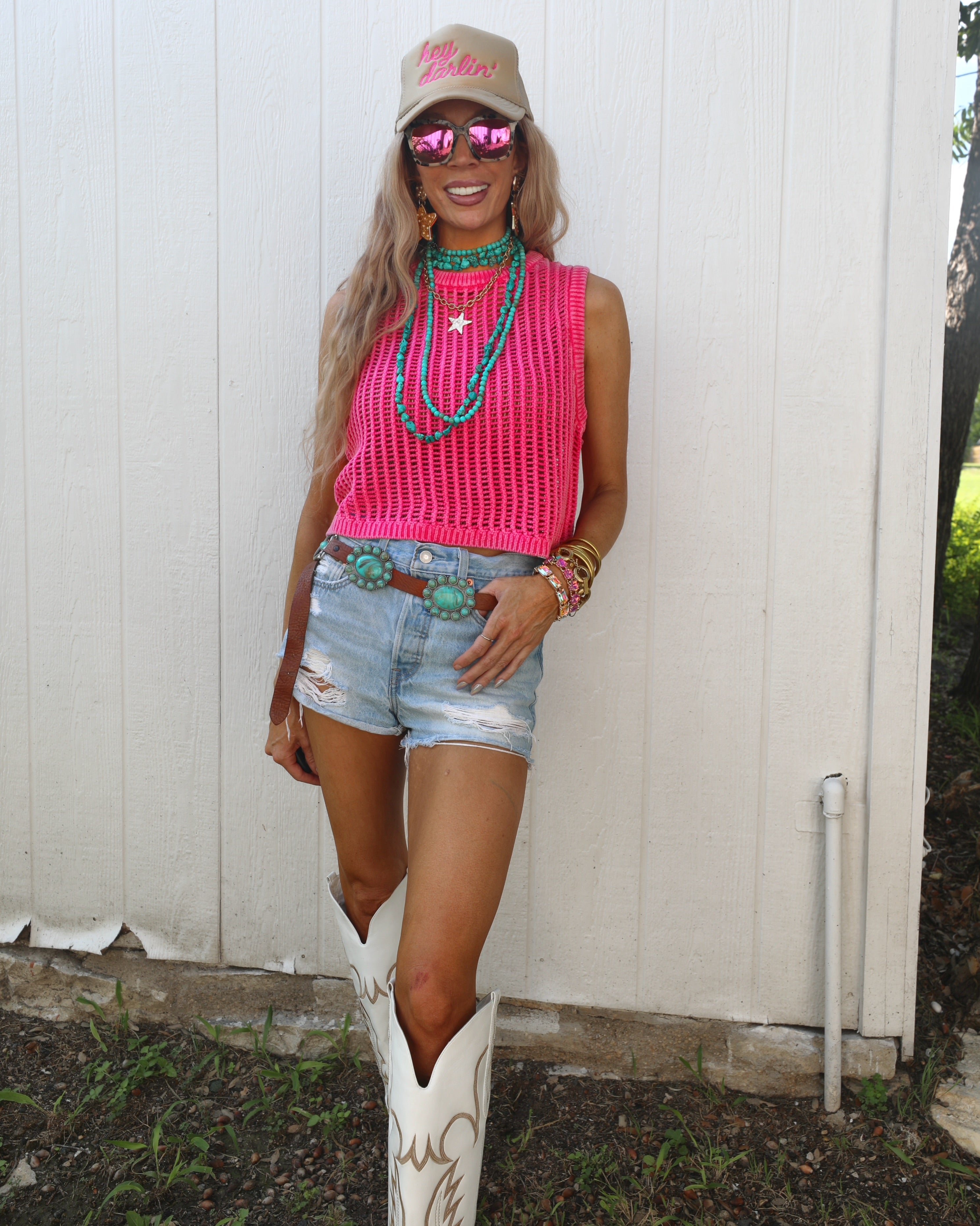 Fuchsia Crochet Tank