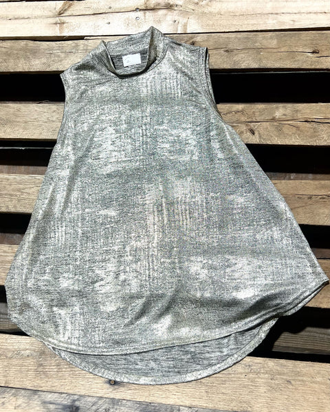 "KC" Metallic Gold Tank (Anthropologie) Size: S