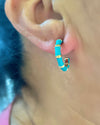 Teal + Gold Hoop Earring