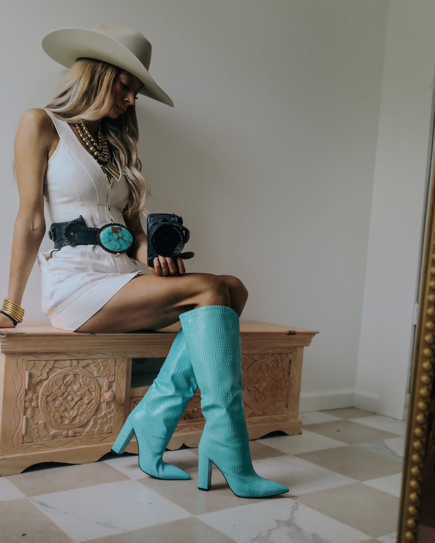 Lily Blue Croc Boots