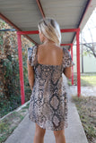 “KC” Snake Skin Print Dress Size: Small - The Lace Cactus