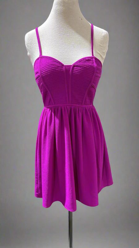 "KC" Bright Pink One Shoulder Top (Glam) Size: S