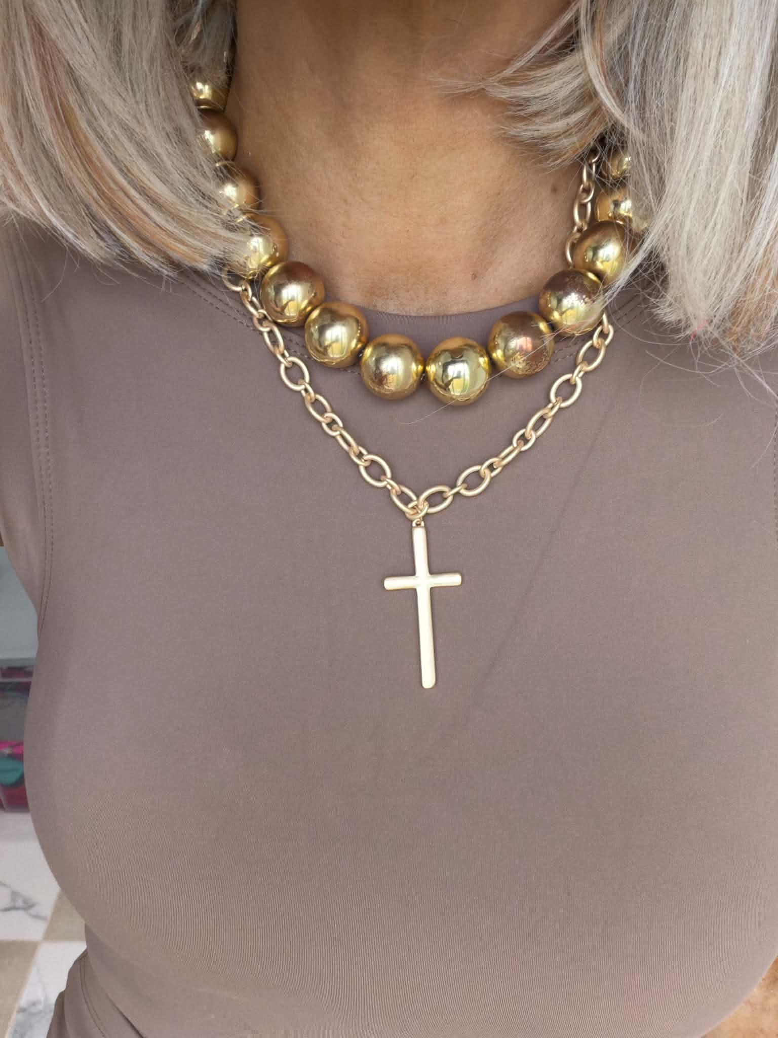 Gold Cross Chain Necklace