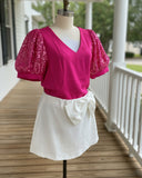 Bow Bliss Coquette Skorts-Ivory