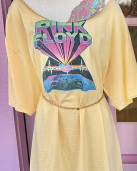 Yellow "PINK FLOYD" Graphic Tee
