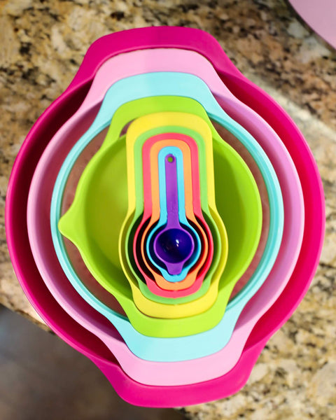 #10 ﻿10 Piece Colorful Mixing Bowl Set - The Lace Cactus