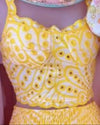 Delilah Yellow Eyelet Lace Crop Top