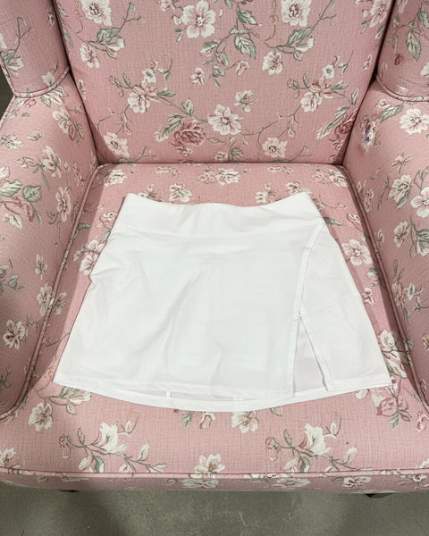 "KC" White Side Split Skort: Small