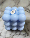 Blue Bubble Cube Candle