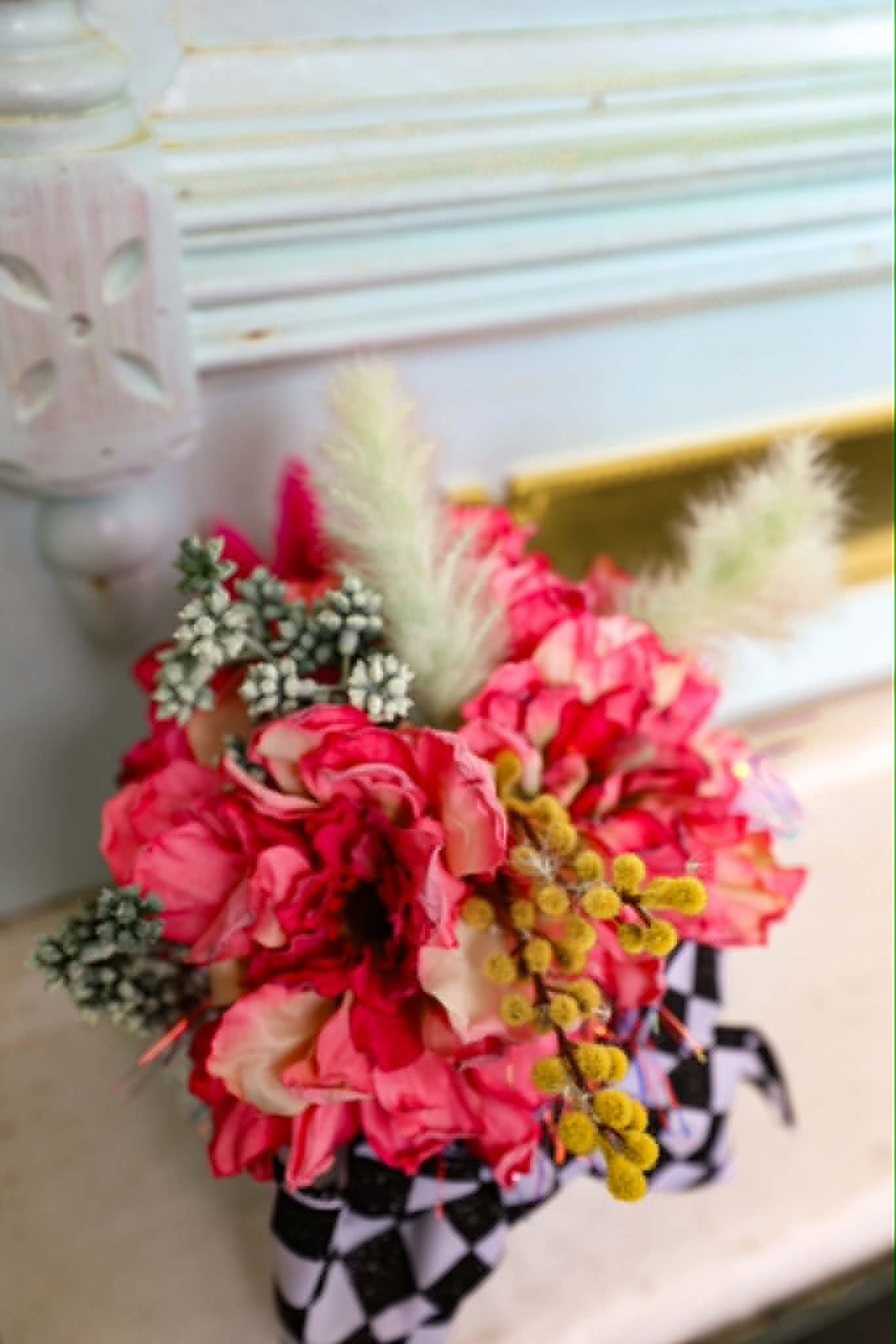 Custom Pink Flowers Vase
